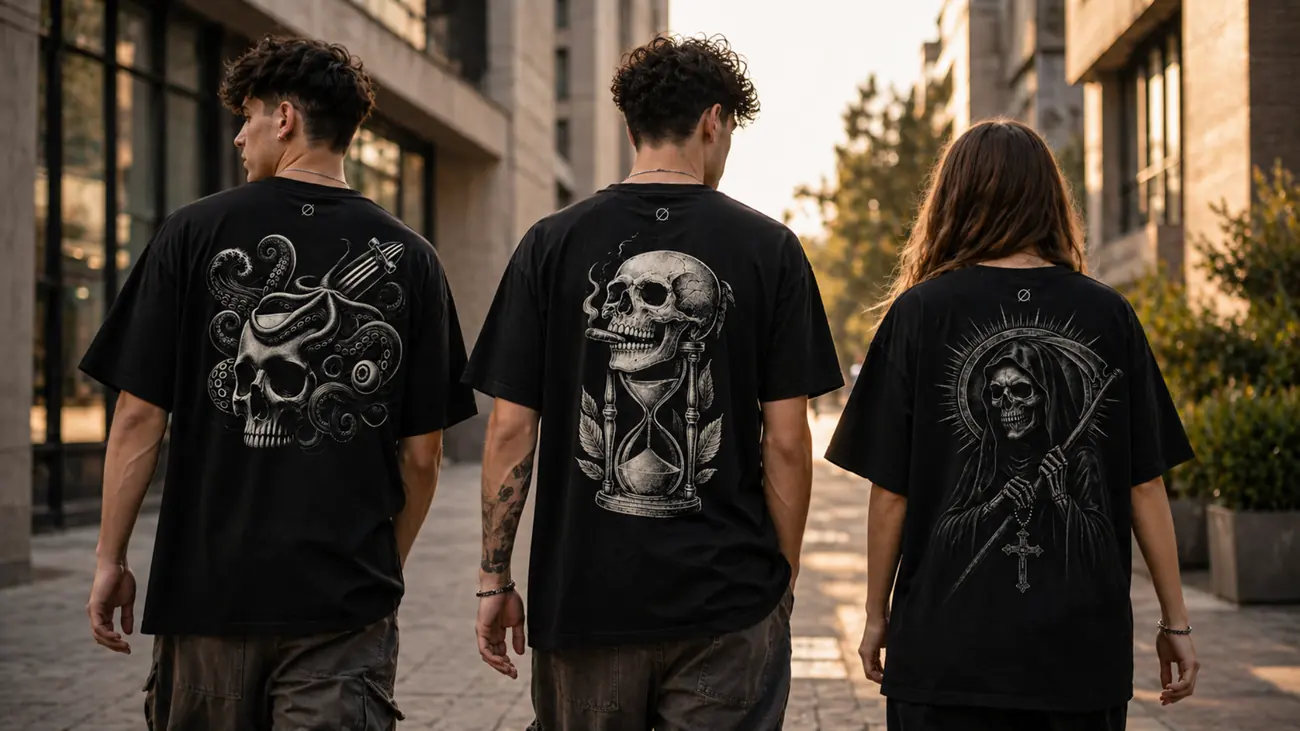 Modelos usando camisetas da coleção ORBI
