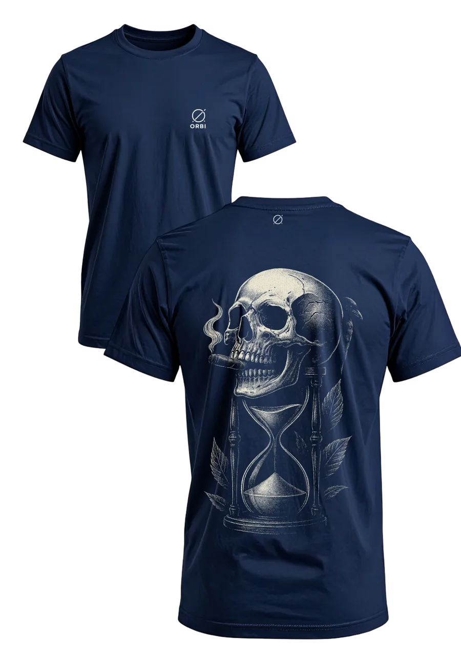 Skull Glass azul marinho - frente e costas