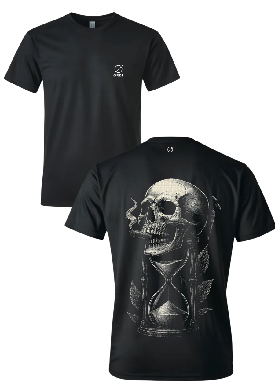 Skull Glass preta - frente e costas